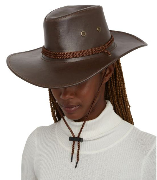 Faux Leather Cowboy Western Hat