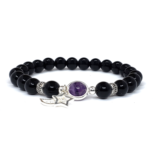 Black Onyx and Sterling Silver Bracelets